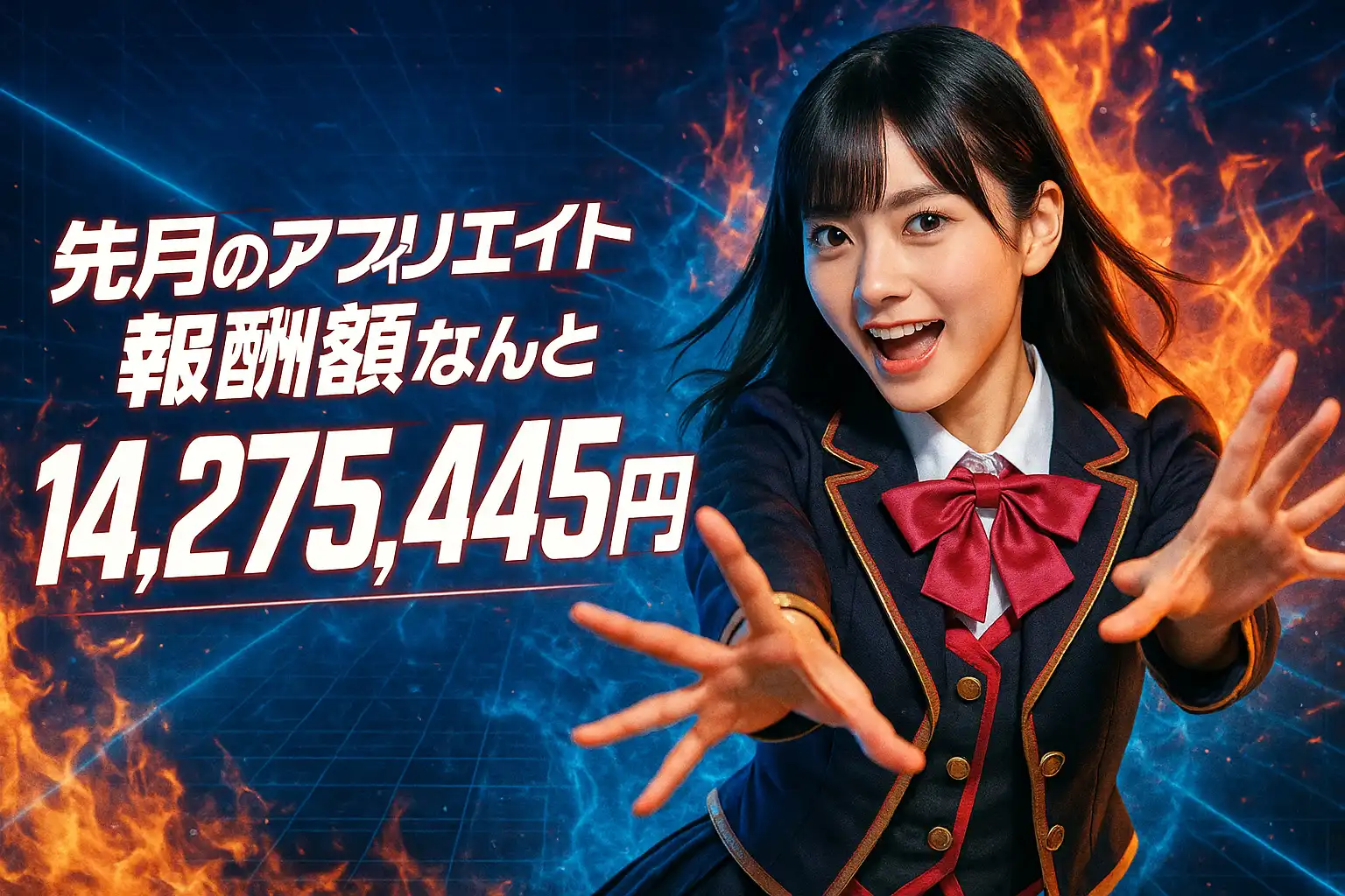 先月のアフィリエイト報酬額なんと「１４,２７５,４４５円」也