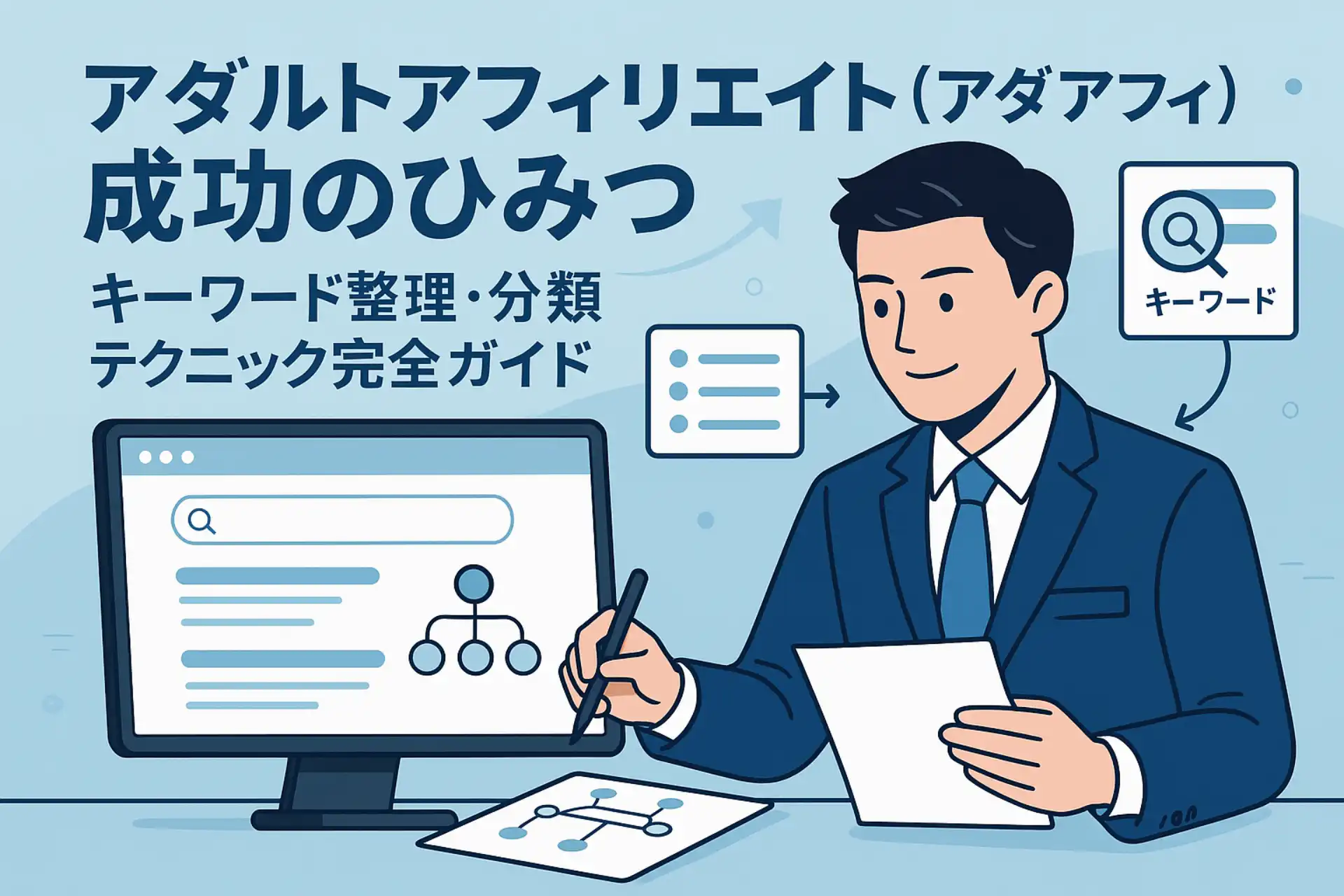 アダルトアフィリエイト（アダアフィ）成功のひみつ｜キーワード整理・分類テクニック完全ガイド