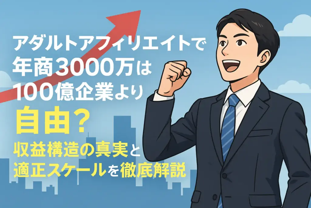 アダルトアフィリエイトで年商3000万は100億企業より自由?収益構造の真実と適正スケールを徹底解説