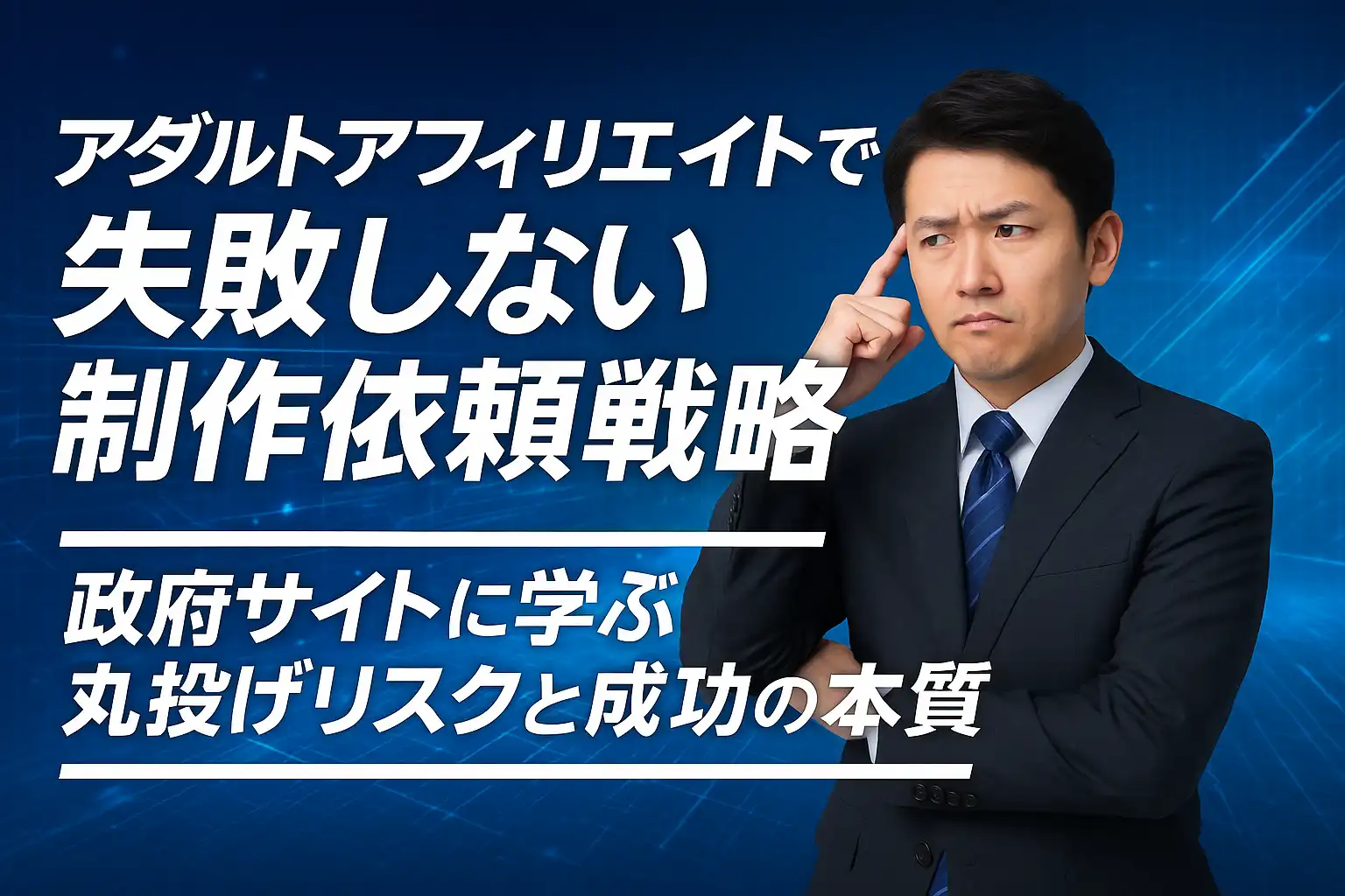 アダルトアフィリエイトで失敗しない制作依頼戦略｜政府サイトに学ぶ丸投げリスクと成功の本質