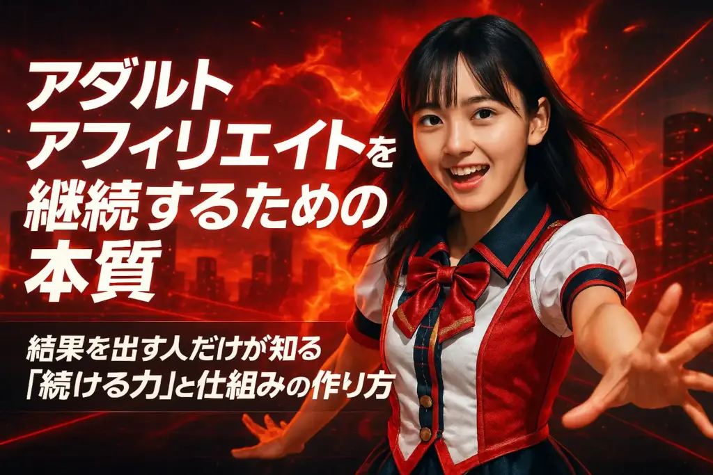 アダルトアフィリエイトを継続するための本質:結果を出す人だけが知る「続ける力」と仕組みの作り方