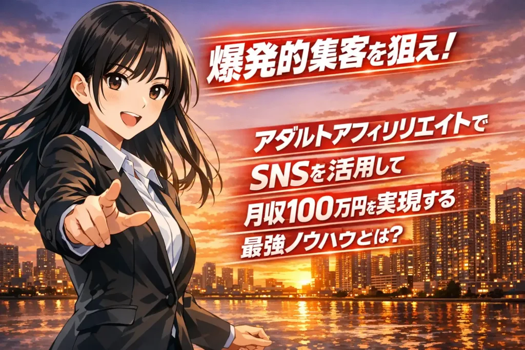 【爆発的集客を狙え!アダルトアフィリエイトでSNSを活用して月収100万円を実現する最強ノウハウとは?】