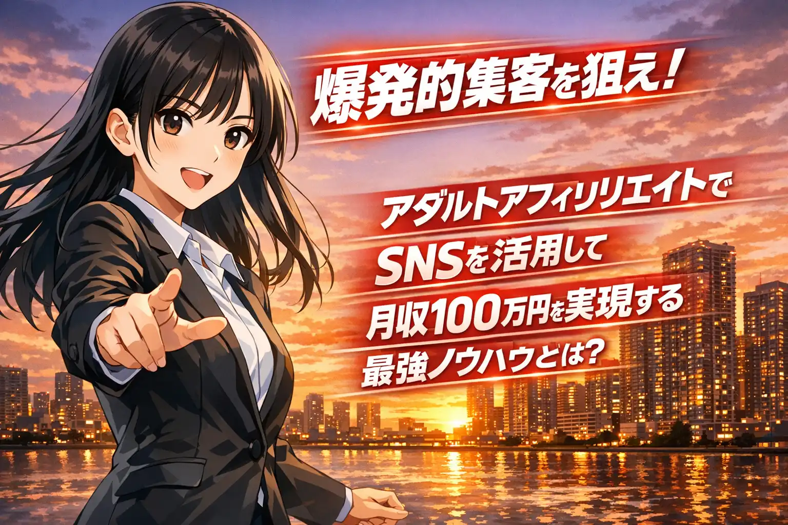【爆発的集客を狙え！アダルトアフィリエイトでSNSを活用して月収100万円を実現する最強ノウハウとは？】