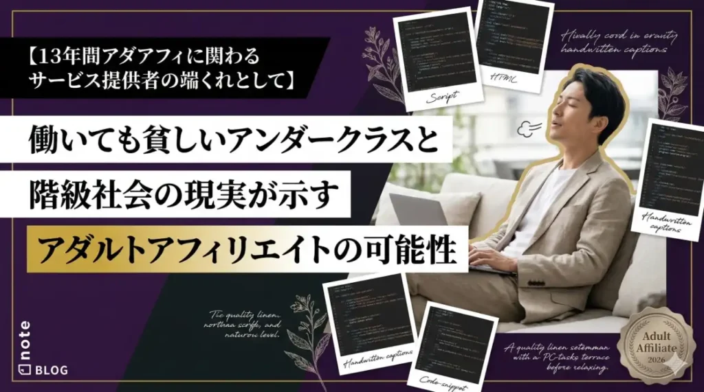 働いても貧しいアンダークラスと階級社会の現実が示すアダルトアフィリエイトの可能性