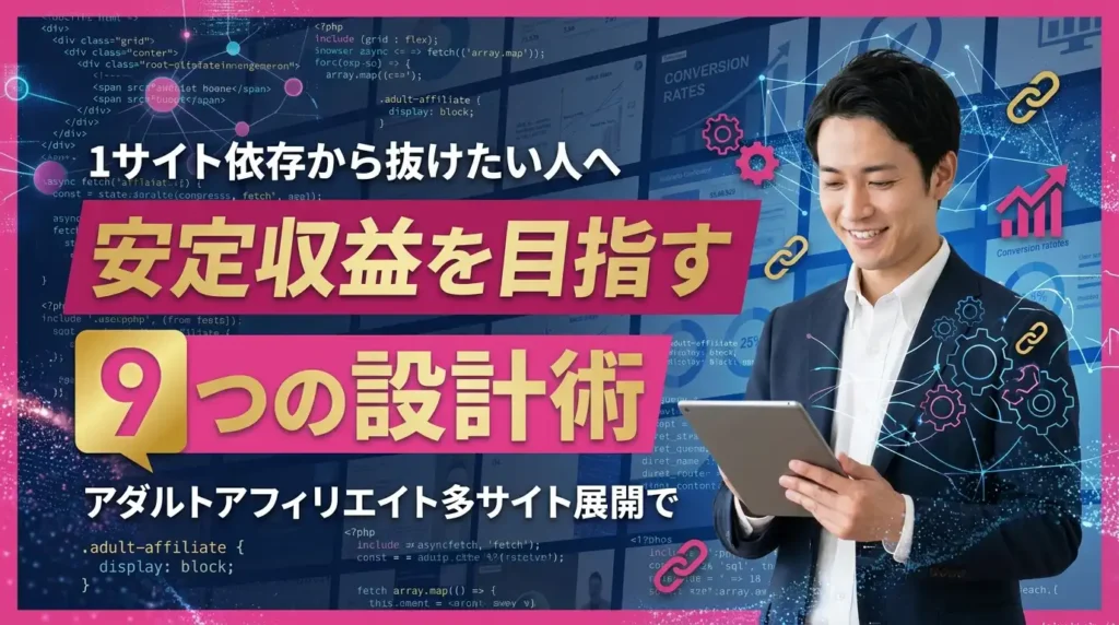1サイト依存から抜けたい人へ。アダルトアフィリエイト多サイト展開で安定収益を目指す9つの設計術