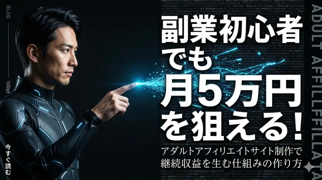 副業初心者でも月5万円を狙える｜アダルトアフィリエイトサイト制作で継続収益を生む仕組みの作り方
